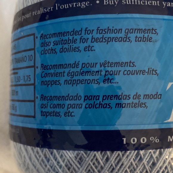 New DMC Traditions 100% mercerized crochet cotton colorfast light blue - Picture 6 of 6